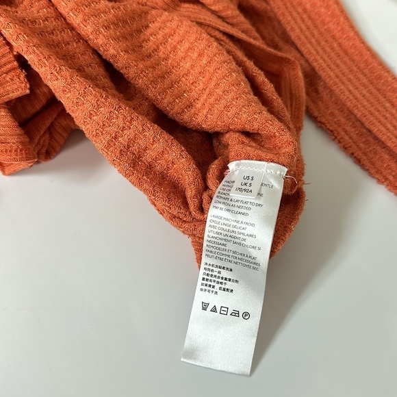 Free People North Shore Thermal Tunic Top Orange Small - Picture 5 of 6
